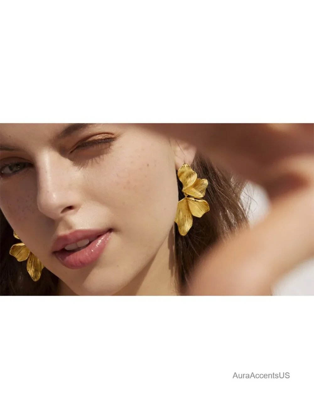 18K Gold Plated Statement Earrings for Women Hypoallergenic Stud Earrings